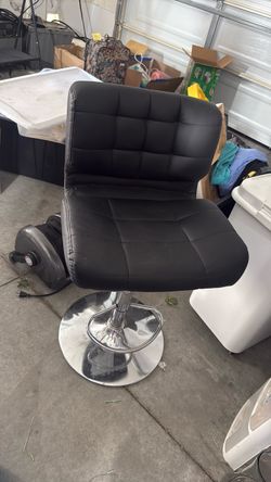 Black Faux Leather Swivel Bar Chair