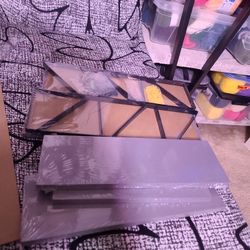 Fixwal Floating Shelves Set Of 5 Gray Wood.