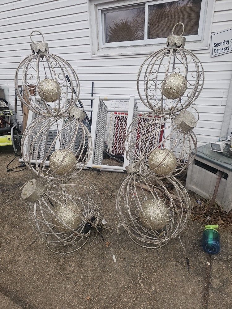 Price Is Firm.. Two Beautiful Outdoor Christmas Tree Balls