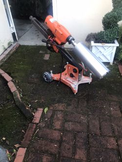 Used Large Concrete Drill Able To Drill At Angles By Adjusting The Bolts,, Can Hold Up To 10 Inch Bits One Available Price $495   Bits. Extra