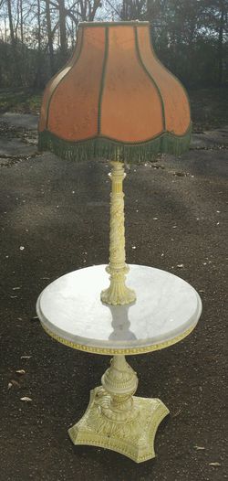 Vintage Italian marble lamp combo