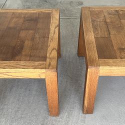 Two All Wooden End Tables